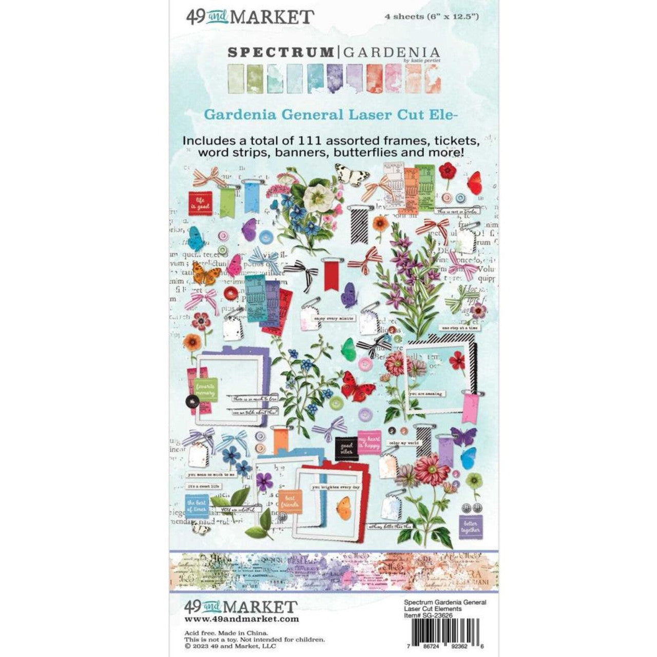 49 en Market Spectrum Gardenia algemene lasergesneden elementen